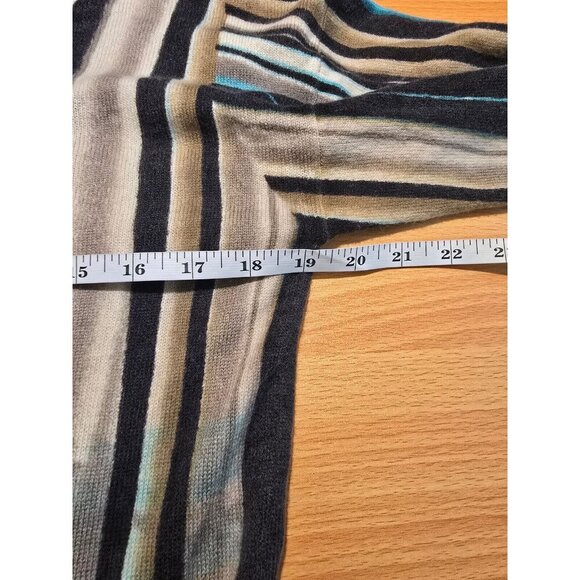 Neiman Marcus Cashmere Sweater Sz M Retro Striped 70s Style Stretch Quiet Luxury - Picture 4 of 10